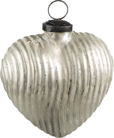 Clayre & Eef Kerstbal Overig 11x5x12 cm Zilverkleurig Glas Kerstballen