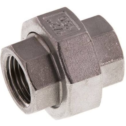Rp 1/2'' RVS Borstnippel 3-delig met Conische afdichting 16 Bar