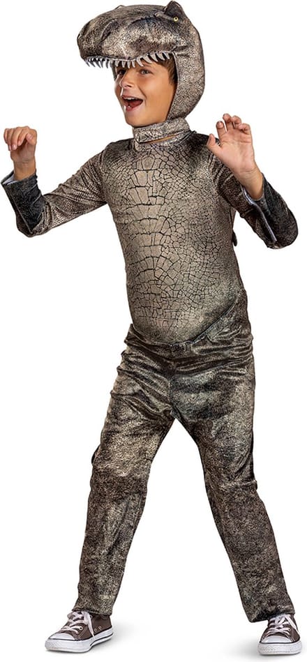 JURASSIC WORLD (NBC UNIVERSAL), Jurassic Park T-Rex Adaptive Costume, Maat M (7-8 jaar), Kind