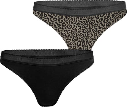 Dames strings 2-pack - Panter - Katoenen dames string - liupaard - L
