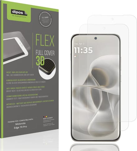 dipos FLEX – 2x Matte Screenprotector geschikt voor Motorola Edge 70 Pro | Volledige Schermbescherming | Case-Friendly