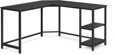 MAZAZU - Hoekbureau - Computerbureau - Zwart - L-vormig - 138 x 138 x 76 cm