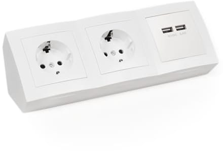 Stopcontactdoos met USB en 2 Geaarde Aansluitingen voor Onderbouw