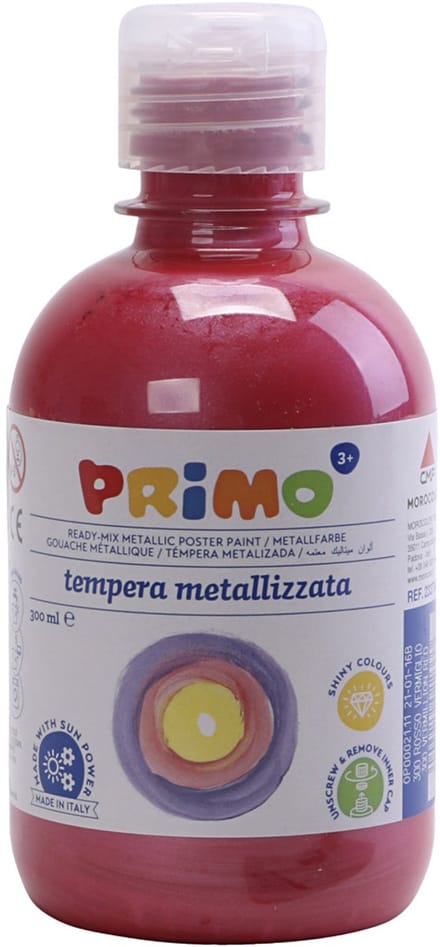 Tempera Verf Metallic , rood, 300 ml/ 1 doos