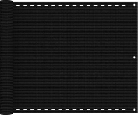 vidaXL - Balkonscherm - 75x300 - cm - HDPE - zwart
