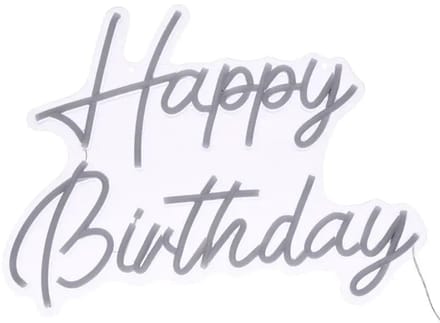 Atmosphera Happy Birthday Wandlamp Neon - 31x2x42cm - Geel