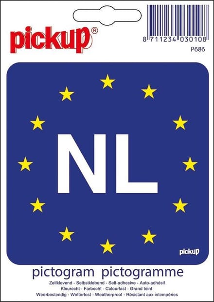 Pickup Pictogram 10x10 cm - Europese vlag met NL