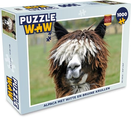 Puzzel Alpaca - Vacht - Bruin - Legpuzzel - Puzzel 1000 stukjes volwassenen