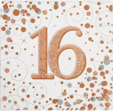 Oaktree - Servetten - 16 jaar Rose Gold (16 stuks)