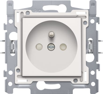 Niko Stopcontact met aarding white - Standaard model 28,5mm steekklemmen - 101-66605