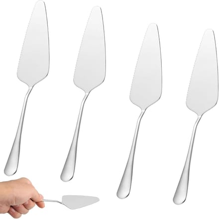 Set van 4 RVS Taartscheppers en Taartmessen met Getande Randen voor Keuken en Feesten