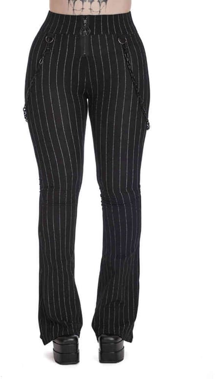 Banned - Charcoal Chic Flared broek - S - Zwart