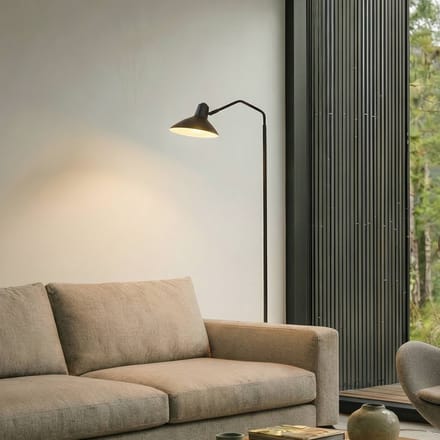Lindby - vloerlamp - 1licht - Metaal, ijzer - H: 141 cm - E27 - zwart