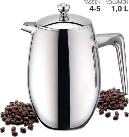 Cafetière, 1 liter, Dubbelwandig – Weis
