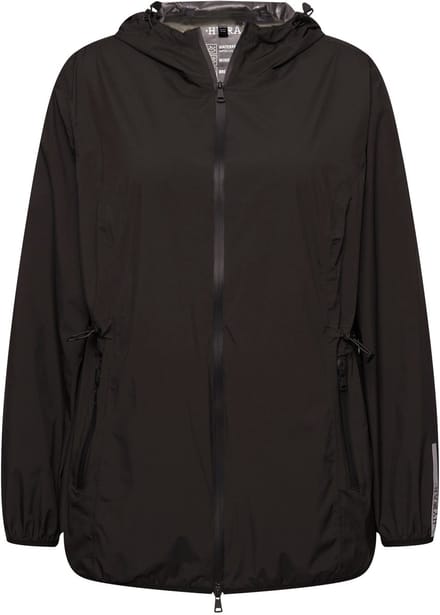 Ulla Popken - Dames - Regenjas licht capuchon waterdicht opbergbaar - Zwart - Maat 42+