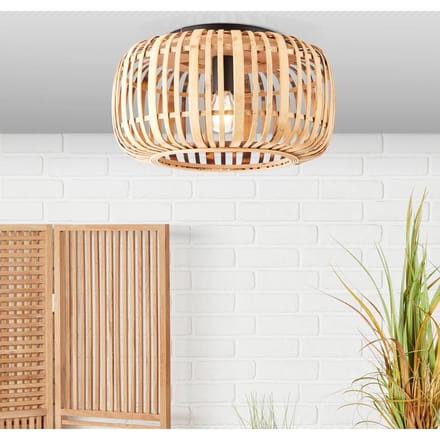 Brilliant Woodrow plafondlamp, Ø 40 cm, licht hout, bamboe/metaal