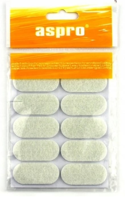 Aspro - Zelfklevende Viltjes - 2x4,4 cm - Wit - 10 stuks