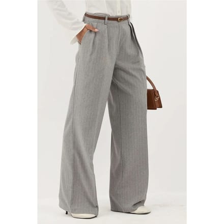 Gestreepte Wijde Pantalon met Plissé