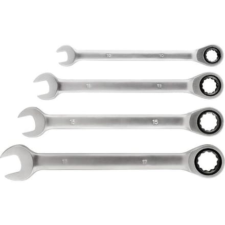 kwb 460490 Dubbele ringsleutelratelset 4-delig Sleutelbreedte (metrisch) 10 - 17 mm
