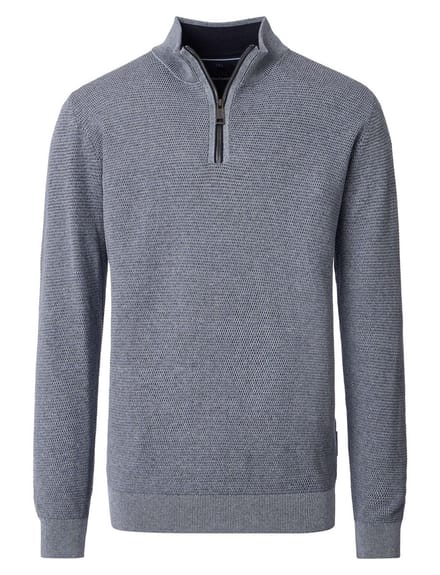 CASA MODA comfort fit schipperstrui - blauw - wit - grijs