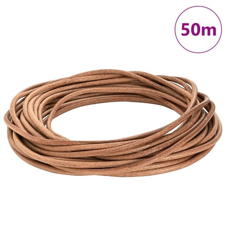 vidaXL Leren Koord 1 Bruin Ø5 mm x 50 m Leer