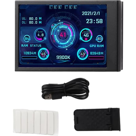 3,5 inch Computertemperatuurmonitor IPS Volledig Zichtscherm Klein Scherm voor AIDA64 PC CPU RAM Harde Schijf Gegevens blue