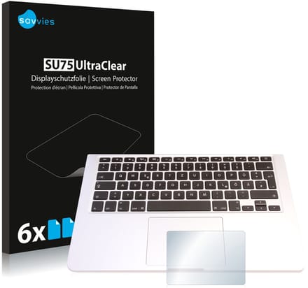 Savvies - Screenprotector voor Apple MacBook Pro 13.3" 2015 (Touch Trackpad) - Folie Beschermfolie transparant 6 Stuks
