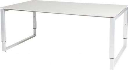 Vergadertafel - Verstelbaar - 180x100 wit - wit frame