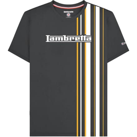 Lambretta Heren Racing Stripe T-shirt (IJzer/goud)