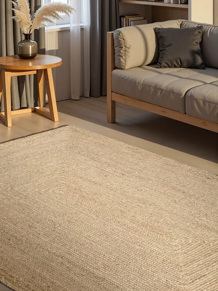 Flycarpets Juno Jute Vloerkleed Creme - Laagpolig Tapijt - 80x200 cm