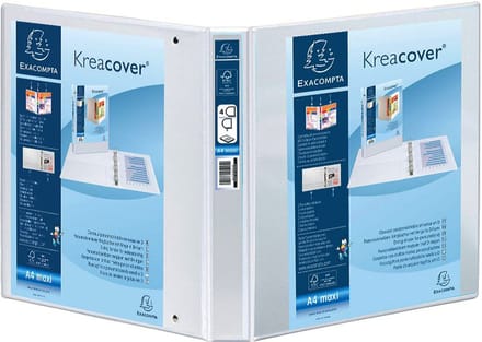 Exacompta Kreacover Ringband in PP personaliseerbaar - 2 D-ringen 20mm - A5 - Wit - 51021E