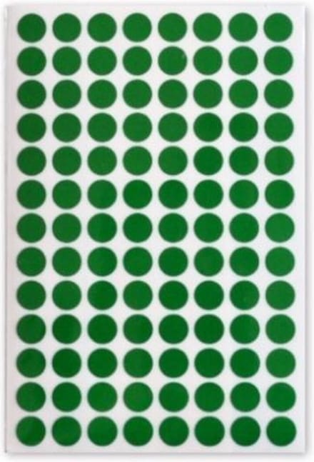 Soho Etiketten Rond 8 Mm Papier Groen 3 Vellen á 104 Stuks