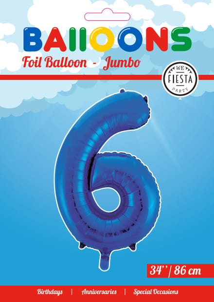 Folieballon 34" nmr. 6 - Blauw