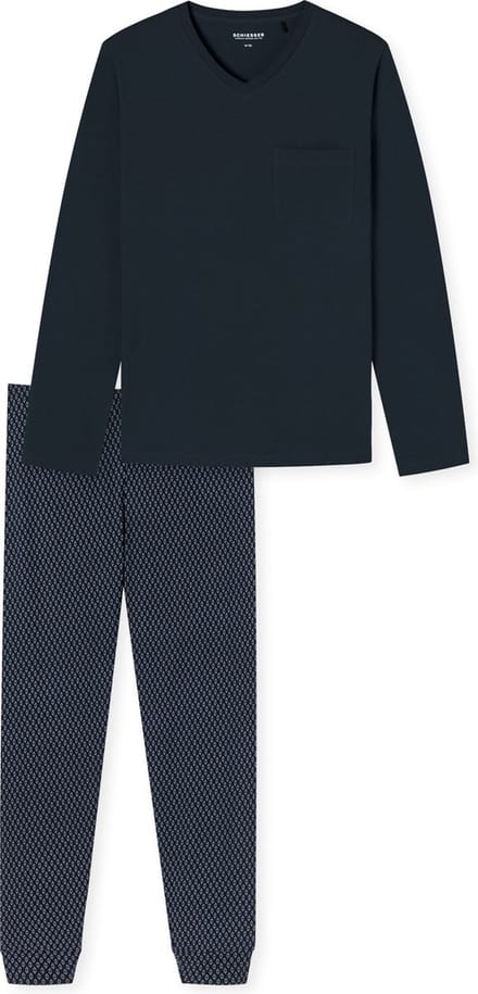 Schiesser Pyjama lange - Casual Essentials Heren Pyjamaset - Maat S
