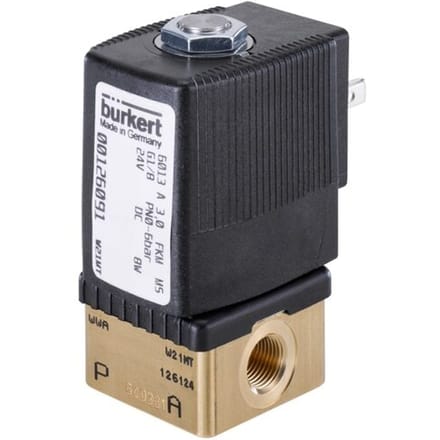 Magneetventiel G1/8'' NC Messing FFKM/FKM 0-6bar/87psi 24VDC 6013 162113