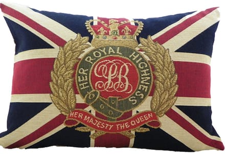 gobelin kussen vlag her majesty 30x45cm