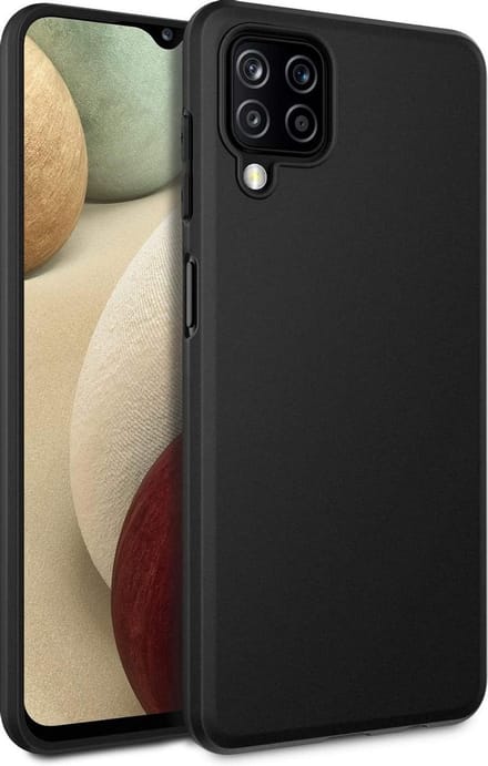 Soft Backcover Hoesje Geschikt voor: Samsung Galaxy A12 - Silicone - Zwart