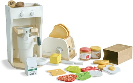 Teamson Kids Houten Speelkeuken Ontbijt Accessoires - Rollenspel Speelgoed - Wit