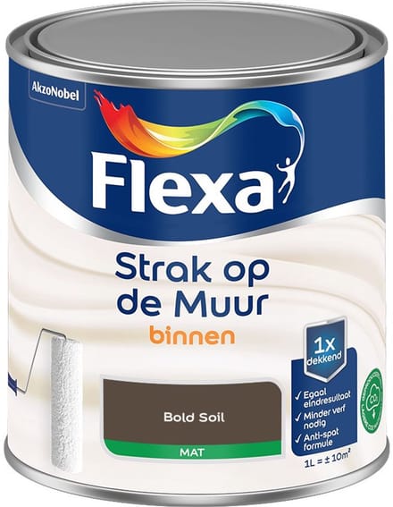 Flexa - Strak Op De Muur Binnen Mat - Bold Soil - Mengverf - 1 L