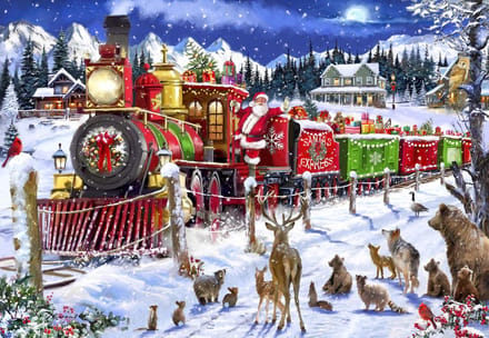 Bluebird Puzzle kerstpuzzel Santa Express Usa - 1000 stukjes.