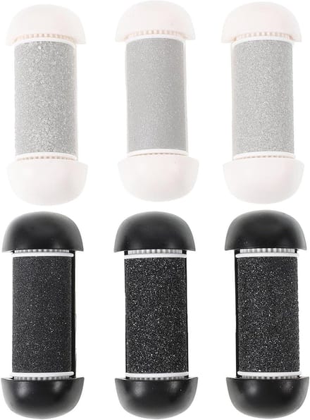 Vervangende Voetvijl Rollers - Eeltverwijderaar Navullingen - Voetverzorging Thuis - Drie Grofheden - 5.8 cm - Diverse kleuren