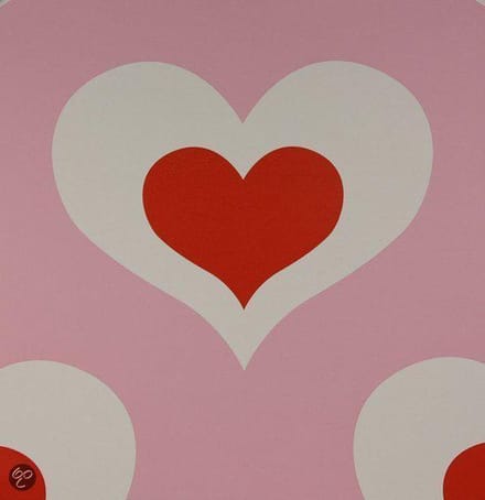 Dutch Wallcoverings Harten Roze/rood/wit