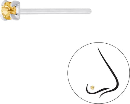 Joy|S - Zilveren petit neuspiercing kristal rond 2.5 mm peach 2 stuks