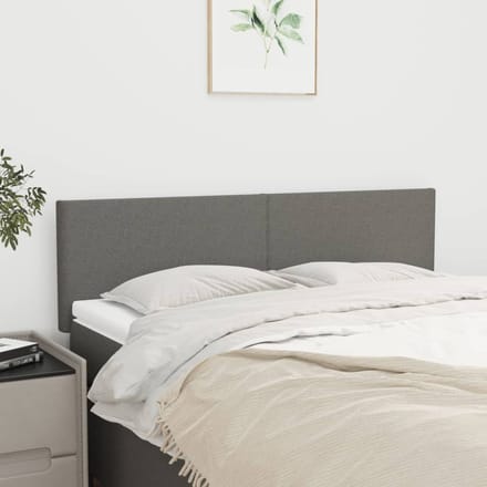 vidaXL - Hoofdborden - 144x5x78/88 - cm - stof - donkergrijs