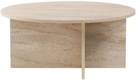Houten salontafel "Sun" - 90 x 90 x 40 cm - Travertijn