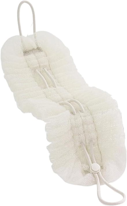 Douche Poef - Bad Spons - Huid Reinigen - Dubbele Functionaliteit - 14x49cm Uitgevouwen - Blauw