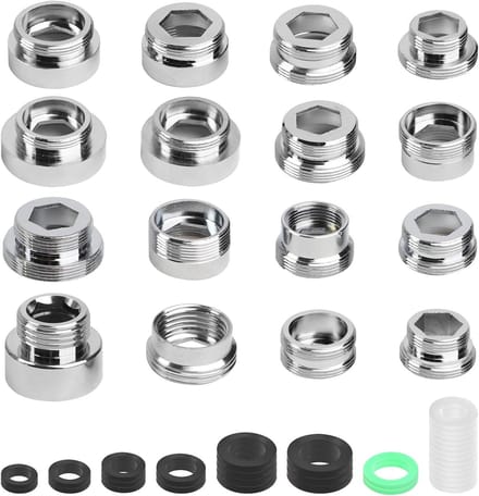 Solidchoice - Set van 16 Messing Kraanadapters met Seals voor Tuinslangverbindingen
