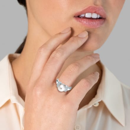 Valero Pearls parel Ring - Sterling zilver - zilver - 50