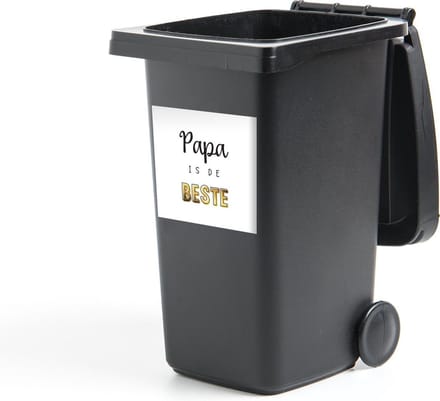 Container sticker Spreuken - Papa is de beste - Quotes - Vaderdag - 40x40 cm - Kliko sticker