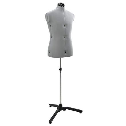 vidaXL Verstelbare Kleedvorm Man Grijs 37,5-45,5 inch Stof
